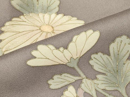 平和屋着物■訪問着　刺繍　舞蝶花文　金彩　反端付き　正絹　逸品　CABF5705oy