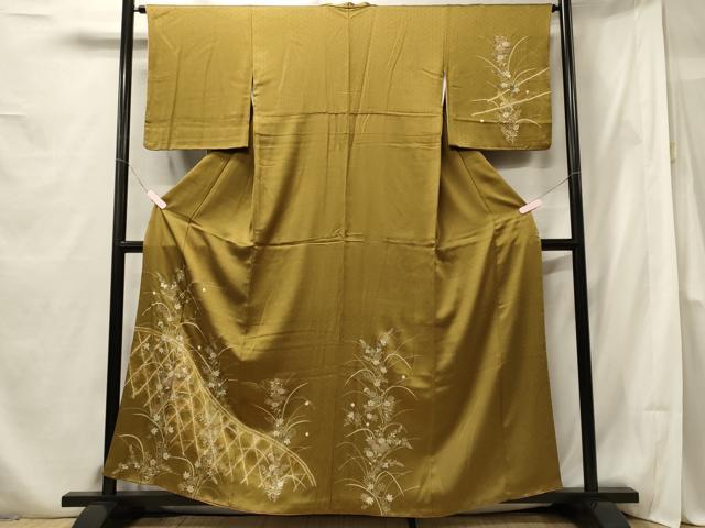 平和屋着物■訪問着　籬草花文　金彩　やまと誂製　正絹　逸品　CABF5706oy