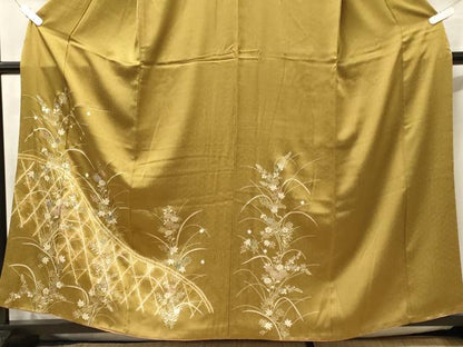 平和屋着物■訪問着　籬草花文　金彩　やまと誂製　正絹　逸品　CABF5706oy