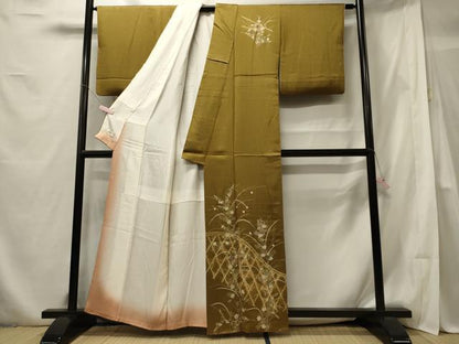 平和屋着物■訪問着　籬草花文　金彩　やまと誂製　正絹　逸品　CABF5706oy