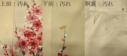 平和屋着物■訪問着　手描き　枝梅文　暈し染め　金彩　正絹　逸品　CABF5709oy