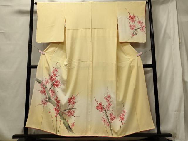 平和屋着物■訪問着　手描き　枝梅文　暈し染め　金彩　正絹　逸品　CABF5709oy