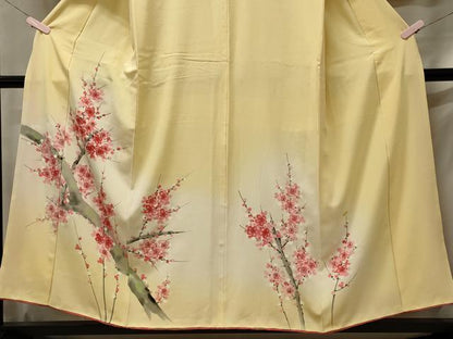 平和屋着物■訪問着　手描き　枝梅文　暈し染め　金彩　正絹　逸品　CABF5709oy