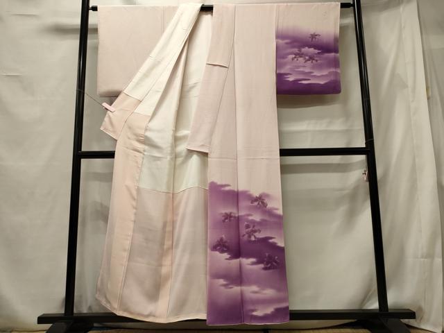 平和屋着物■訪問着　草花文　暈し染め　正絹　逸品　CABF5710oy
