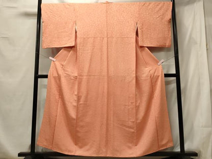 平和屋着物■上質な色無地　舞花地紋　肉桂色　正絹　逸品　CABF5714oy