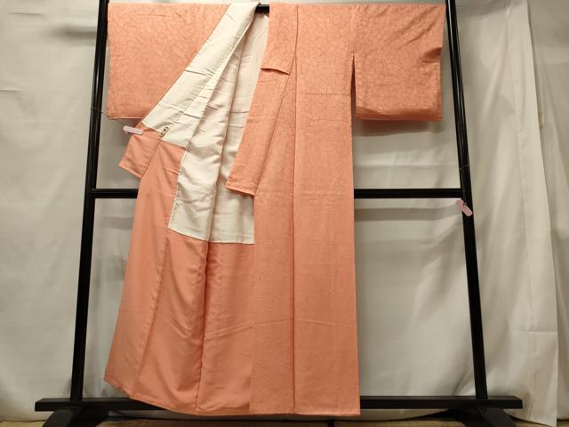 平和屋着物■上質な色無地　舞花地紋　肉桂色　正絹　逸品　CABF5714oy