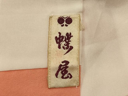 平和屋着物■上質な色無地　舞花地紋　肉桂色　正絹　逸品　CABF5714oy