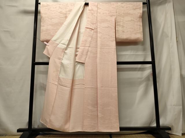 平和屋着物■上質な色無地　芝雲取り地紋　虹色　正絹　逸品　CABF5716oy