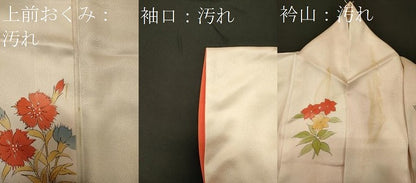 平和屋着物■上質な小紋　手描き　鴛鴦草花文　暈し染め　ロング丈　正絹　逸品　CABF5720oy
