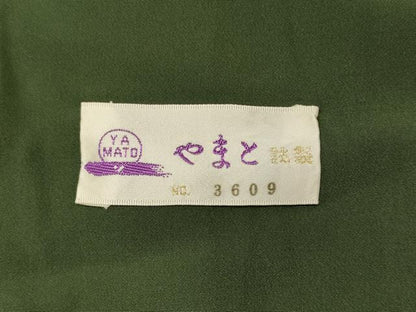 平和屋着物■上質な色無地　老竹色　やまと誂製　正絹　逸品　CABF5726oy