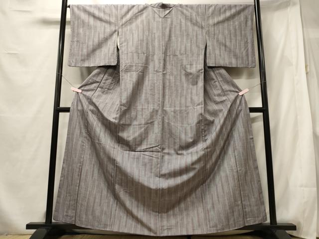 平和屋着物■上質な紬　縞　正絹　逸品　CABF5727oy