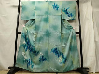 平和屋着物■訪問着　手描き　樹林文　暈し染め　正絹　逸品　CABF5728oy