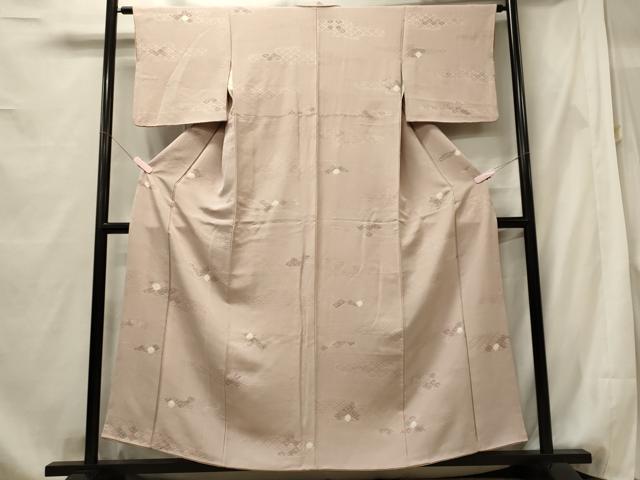 平和屋着物■上質な小紋　地紋起こし　エ霞菱花文　正絹　逸品　CABF5731oy