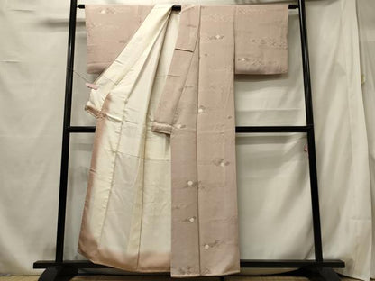 平和屋着物■上質な小紋　地紋起こし　エ霞菱花文　正絹　逸品　CABF5731oy