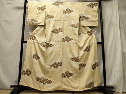 平和屋着物■上質な小紋　雲取笹竹楓文　暈し染め　正絹　逸品　CABF5733oy