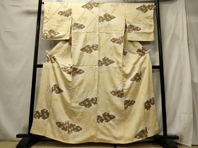 平和屋着物■上質な小紋　雲取笹竹楓文　暈し染め　正絹　逸品　CABF5733oy