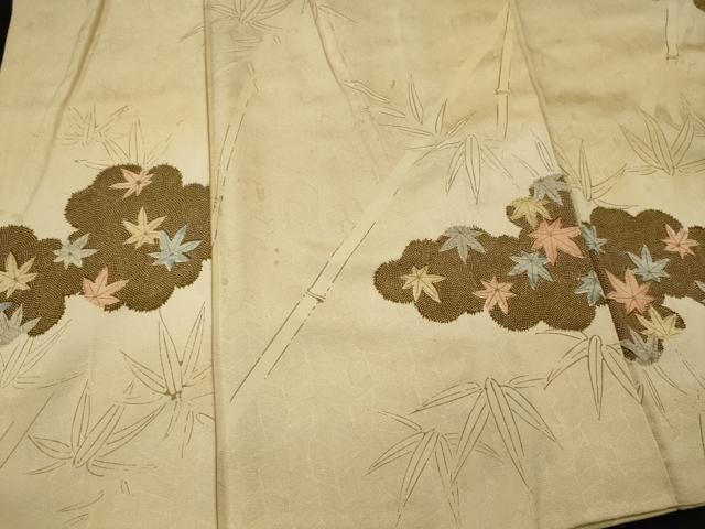 平和屋着物■上質な小紋　雲取笹竹楓文　暈し染め　正絹　逸品　CABF5733oy
