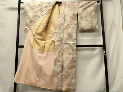 平和屋着物■上質な小紋　孔雀羽文　寿光織　正絹　逸品　CABF5737oy