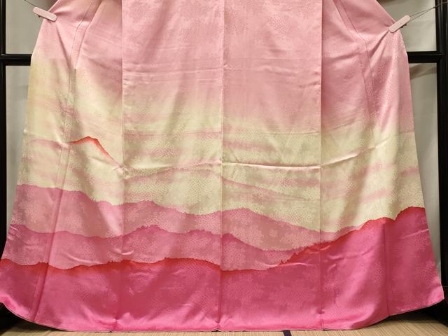 平和屋着物■訪問着　遠山文　暈し染め　正絹　逸品　CABF5739oy