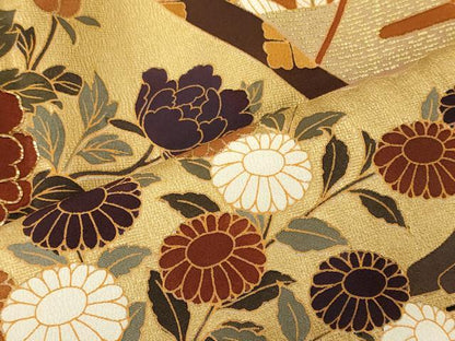 平和屋着物■豪華黒留袖　駒刺繍　籬草花文　金彩　正絹　逸品　CABF5741oy