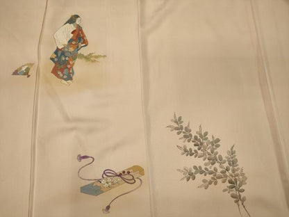 平和屋着物■訪問着　人物文　暈し染め　金彩　正絹　逸品　CABF5747oy