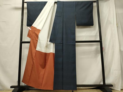 平和屋着物■上質な紬　120亀甲　正絹　逸品　CABF5752oy