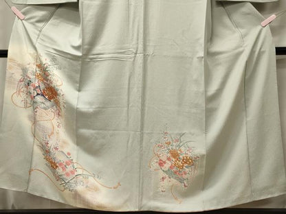 平和屋着物■訪問着 短冊草花文 暈し染め 金彩 正絹 逸品 CABF5755oy