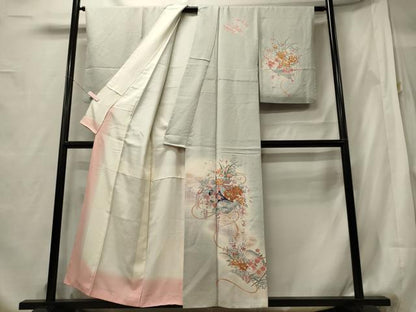 平和屋着物■訪問着 短冊草花文 暈し染め 金彩 正絹 逸品 CABF5755oy