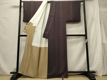 平和屋着物■上質な小紋 間道 正絹 逸品 CABF5756oy