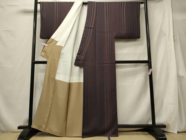 平和屋着物■上質な小紋 間道 正絹 逸品 CABF5756oy