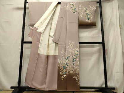 平和屋着物■訪問着 草花文 暈し染め 金彩 正絹 逸品 CABF5768oy