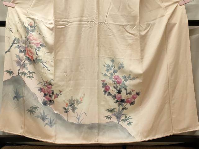 平和屋着物●訪問着　手描き　枝花文　暈し染め　正絹　逸品　AABG5381cs 平和屋着物□訪問着 手描き 枝花文 暈し染め 正絹 逸品 未