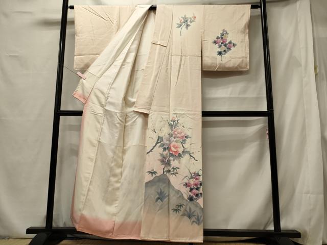 平和屋着物■訪問着 手描き 枝花文 暈し染め 正絹 逸品 未使用 CABF5772oy