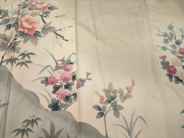 平和屋着物●訪問着　手描き　枝花文　暈し染め　正絹　逸品　未使用　AABF5924fy 平和屋着物□訪問着 手描き 枝花文 暈し染め 正絹 逸品 未