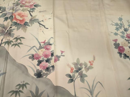 平和屋着物■訪問着 手描き 枝花文 暈し染め 正絹 逸品 未使用 CABF5772oy