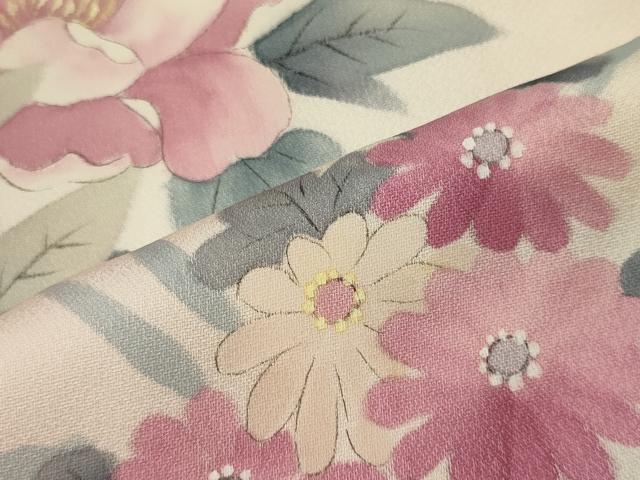 平和屋着物●訪問着　手描き　枝花文　暈し染め　正絹　逸品　AABG5381cs 平和屋着物□訪問着 手描き 枝花文 暈し染め 正絹 逸品 未
