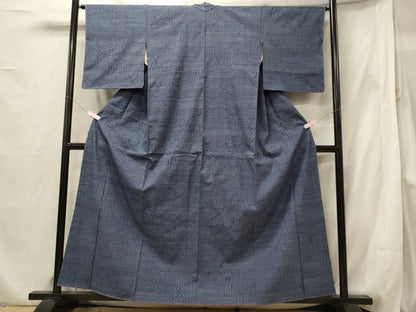 平和屋着物■上質な紬 100亀甲 エ霞青海波 正絹 逸品 未使用 CABF5773oy