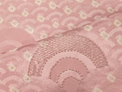 平和屋着物■中国三大刺繍 相良刺繍 色留訪問着 絞り 青海波文 正絹 逸品 CABF5775oy