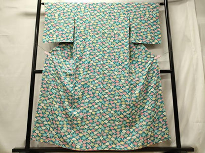 平和屋着物■上質な小紋 舞花文 正絹 逸品 CABF5786oy