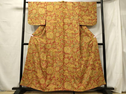 平和屋着物■上質な小紋 更紗花文 正絹 逸品 CABF5789oy