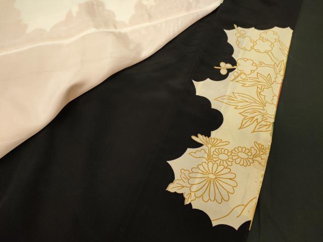 平和屋着物■豪華黒留袖 刺繍 孔雀花文 金彩 正絹 逸品 CABF5793oy