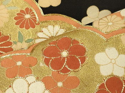 平和屋着物■豪華黒留袖　駒刺繍　松竹梅　金彩　正絹　逸品　CABF5794oy