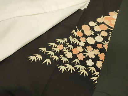 平和屋着物■豪華黒留袖　駒刺繍　松竹梅　金彩　正絹　逸品　CABF5794oy
