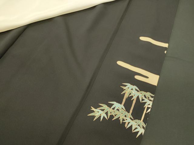 平和屋着物■豪華黒留袖 駒刺繍 御所車人物文 金彩 正絹 逸品 CABF5798oy