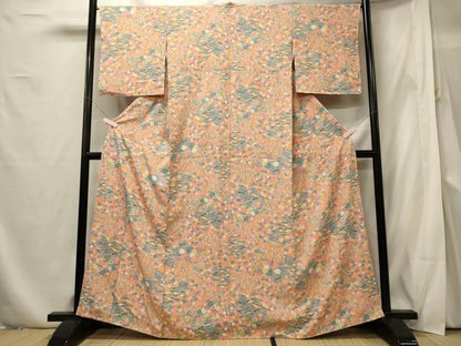 平和屋着物■上質な小紋 風景花松文 正絹 逸品 未使用 CABF5800oy
