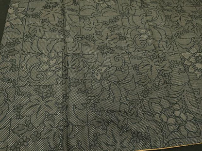 平和屋着物■上質な紬 更紗花文 正絹 逸品 CABF5804oy