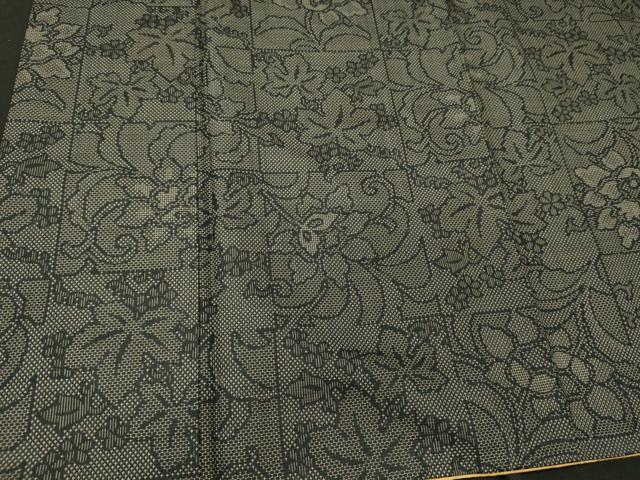 平和屋着物■上質な紬 更紗花文 正絹 逸品 CABF5804oy