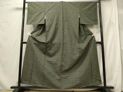 平和屋着物■上質な紬 幾何学文様 正絹 逸品 未使用 CABF5805oy