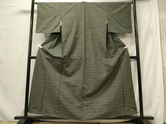 平和屋着物■上質な紬 幾何学文様 正絹 逸品 未使用 CABF5805oy