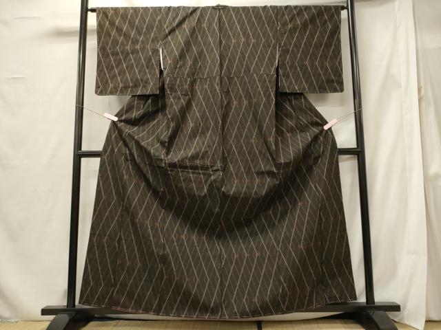 平和屋着物■本場大島紬 7マルキ 幾何学文 正絹 逸品 未使用 CABF5806oy